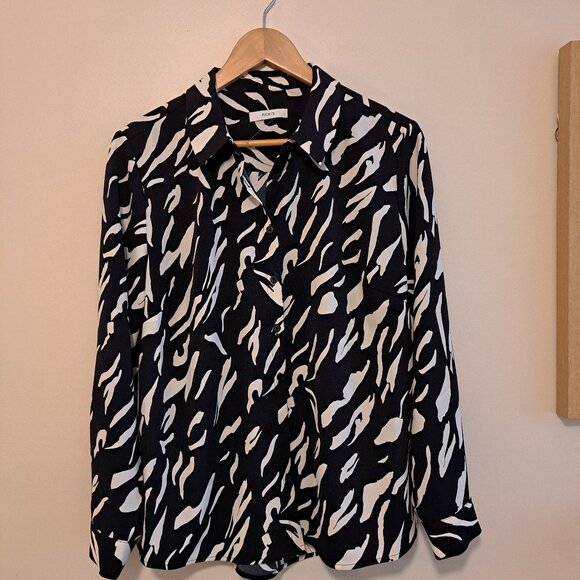 Ricki's Black and White Patterned Blouse - Picture 1 of 4